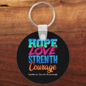 Hope Liebe Strength Courength Course - Leukämie Ca Schlüsselanhänger (Vorderseite)