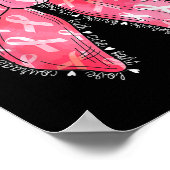 Hope Liebe Support rosa Coquette BW Brustkrebs Poster (Ecke)