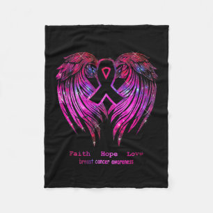 Hope Liebe Wings Breast Cancer Awareness Fleecedecke