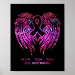 Hope Liebe Wings Breast Cancer Awareness Poster