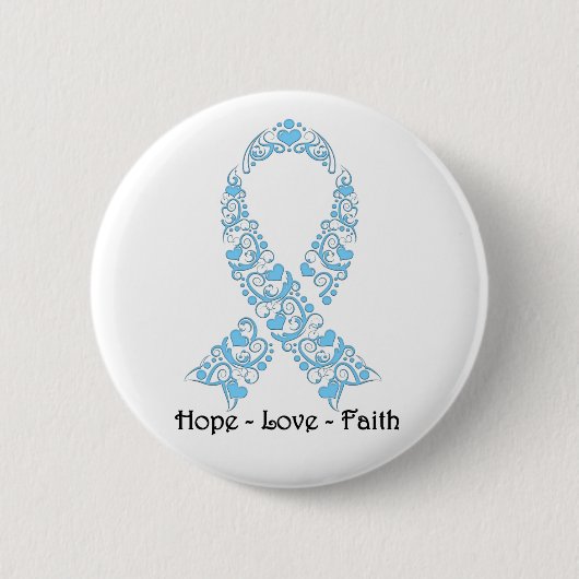 Hope Light Blue Awareness Ribbon Button (Vorderseite)