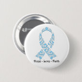 Hope Light Blue Awareness Ribbon Button (Vorne & Hinten)
