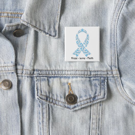 Hope Light Blue Awareness Ribbon Button (Beispiel)