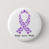 Hope Lila Awareness Ribbon Button (Vorderseite)