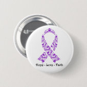 Hope Lila Awareness Ribbon Button (Vorne & Hinten)
