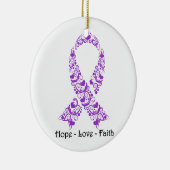 Hope Lila Awareness Ribbon Keramik Ornament (Rechts)