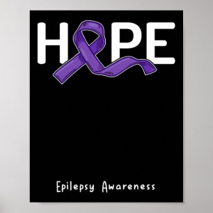 Hope Lila Ribbon Epilepsy Bewusstsein Monat Unters Poster