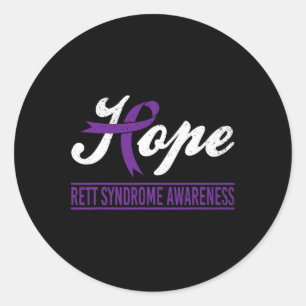 Hope Lila Ribbon Rett Syndrome Awareness Support Runder Aufkleber
