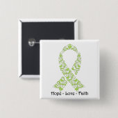 Hope Lime Green Awareness Ribbon Button (Vorne & Hinten)