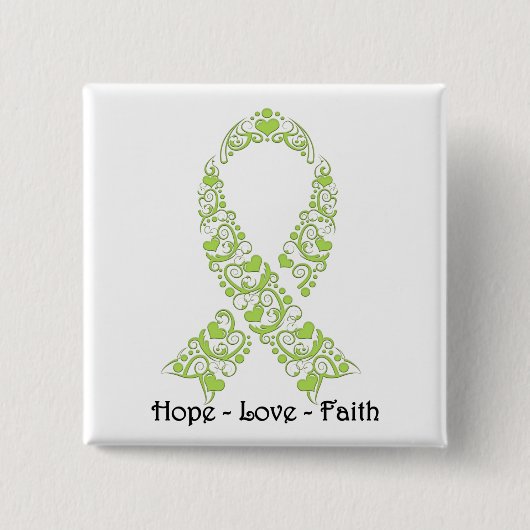 Hope Lime Green Awareness Ribbon Button (Vorderseite)