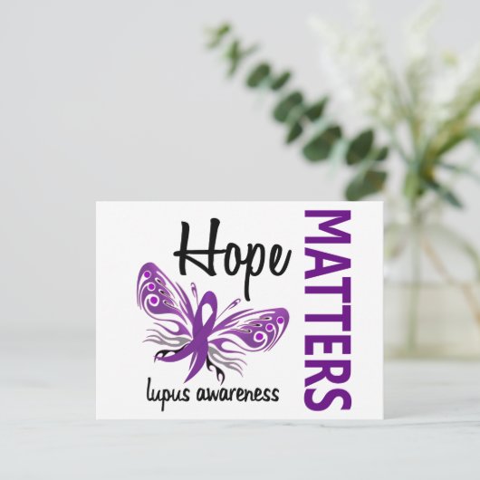 Hope Matters Butterfly Lupus Postkarte (Stehend Vorderseite)