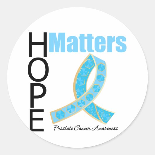Hope Matters Prostate Cancer (Jeweled Ribbon) Runder Aufkleber (Vorderseite)