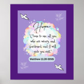 Hope Message - Matthew 11-28 - 20 x 24 - Poster (Vorne)