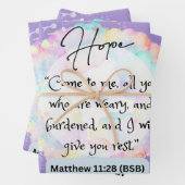 Hope Message - Matthew 11-28 - 3 Sheets Wrap Paper Geschenkpapier Set (Beispiel)