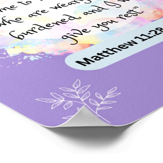Hope Message - Matthew 11-28 - 8 x 10 Poster (Ecke)