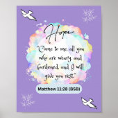 Hope Message - Matthew 11-28 - 8 x 10 Poster (Vorne)