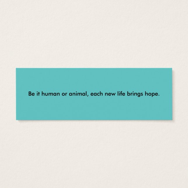 Hope Mini Lesezeichens (Rückseite)