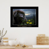 "HOPE" Mountain Gorilla Africa Wildlife Art Poster (Küche)