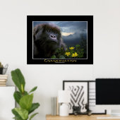 "HOPE" Mountain Gorilla Africa Wildlife Art Poster (Heimbüro)