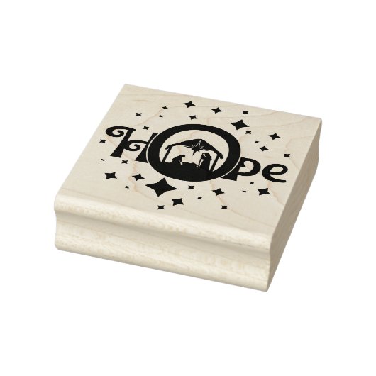 Hope Nativity Christmas Square Wood Gummistempel (Stempel)