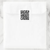 Hope Never Quits Inspirational Typography Design Quadratischer Aufkleber (Tasche)