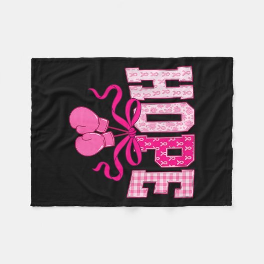Hope Nk Ribbon Boxing Gloves Nk Brustkrebs Krieg Fleecedecke (Vorderseite (Horizontal))