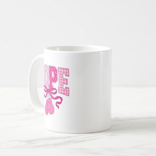 Hope Nk Ribbon Boxing Gloves Nk Brustkrebs Krieg Kaffeetasse (Vorderseite Links)