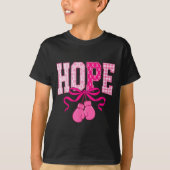 Hope Nk Ribbon Boxing Gloves Nk Brustkrebs Krieg T-Shirt (Vorderseite)