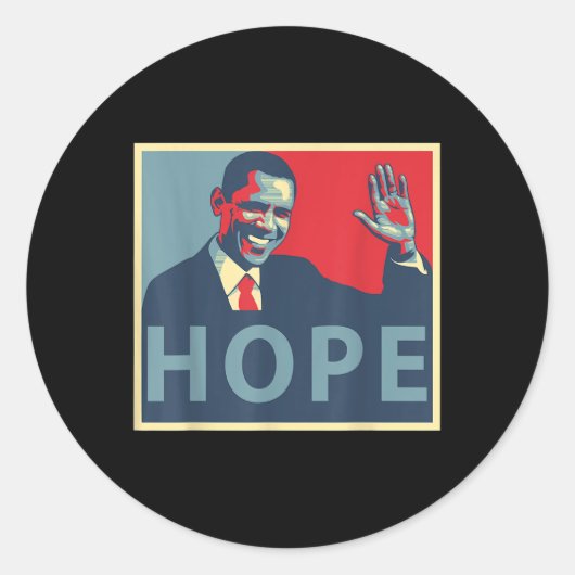 Hope Obama 44 Präsident Runder Aufkleber (Vorderseite)