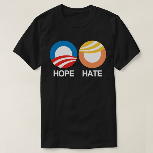 HOPE (Obama) gegen HATE (Trump) T-Shirt (Design vorne)