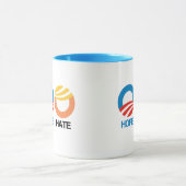 HOPE (Obama) gegen HATE (Trump) Tasse (Zentrum)