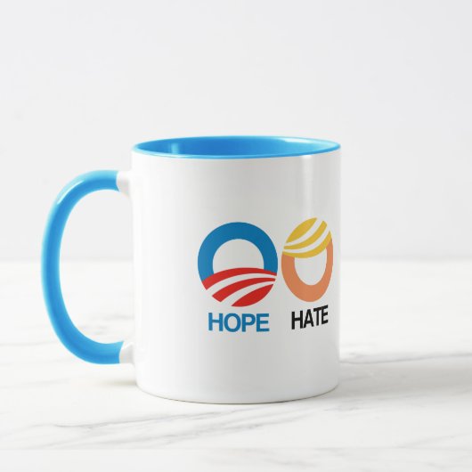 HOPE (Obama) gegen HATE (Trump) Tasse (Links)