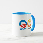 HOPE (Obama) gegen HATE (Trump) Tasse (VorderseiteRechts)