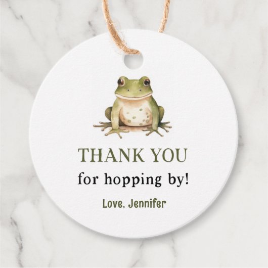 Hope On Over Frog Baby Dusche Geschenkanhänger (Vorderseite)