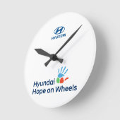 Hope On Wheels Logo T-Shirt Runde Wanduhr (Winkel)