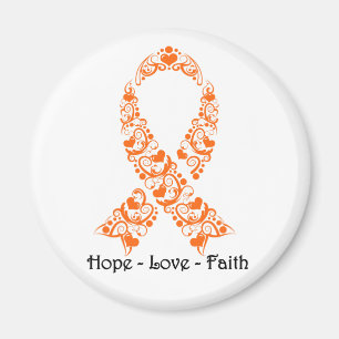 Hope Orange Awareness Ribbon Magnet