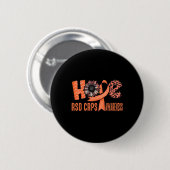 Hope Orange Ribbon Leopard Sonnenblume Rsd Crps Aw Button (Vorne & Hinten)