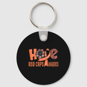 Hope Orange Ribbon Leopard Sonnenblume Rsd Crps Aw Schlüsselanhänger