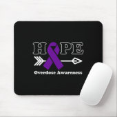 Hope - Overdose Awareness Purple Ribbon Mousepad (Mit Mouse)