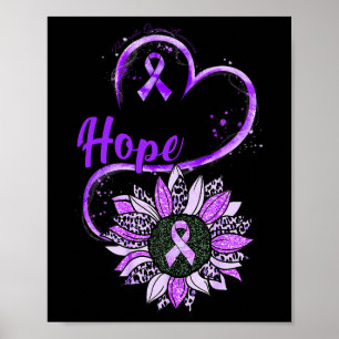 Hope Pankreatic Cancer Awareness Lila Ribbon Sun Poster
