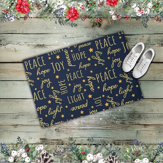 Hope Peace Joy Light Holiday Fußmatte