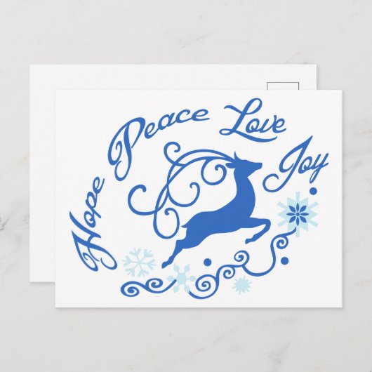 Hope Peace Liebe Joy Postkarte (Vorne/Hinten)