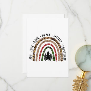 Hope Peace Liebe Joy Rainbow Christmas Dankeskarte