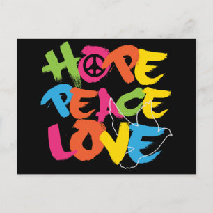 Hope Peace Liebe Postkarte