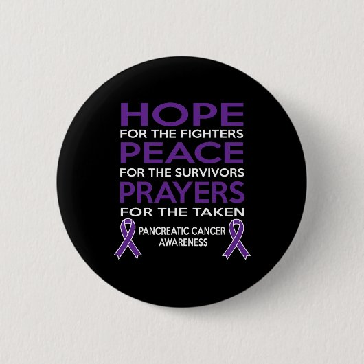 Hope Peace Prayers Bauchspeicheldrüsenkrebs-Bewuss Button (Vorderseite)