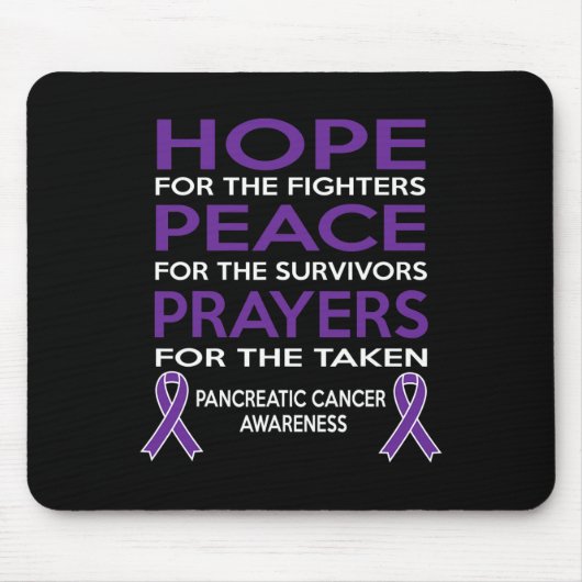 Hope Peace Prayers Bauchspeicheldrüsenkrebs-Bewuss Mousepad (Vorne)