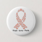 Hope Peach Awareness Ribbon Button (Vorderseite)