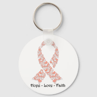 Hope Peach Awareness Ribbon Schlüsselanhänger