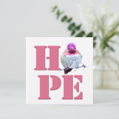HOPE Pink Anna Hummingbird Foto Square Card Dankeskarte (Stehend Vorderseite)