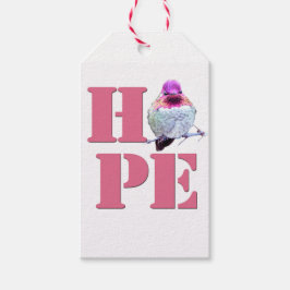 HOPE Pink Anna's Hummingbird Foto Geschenk Tag Geschenkanhänger